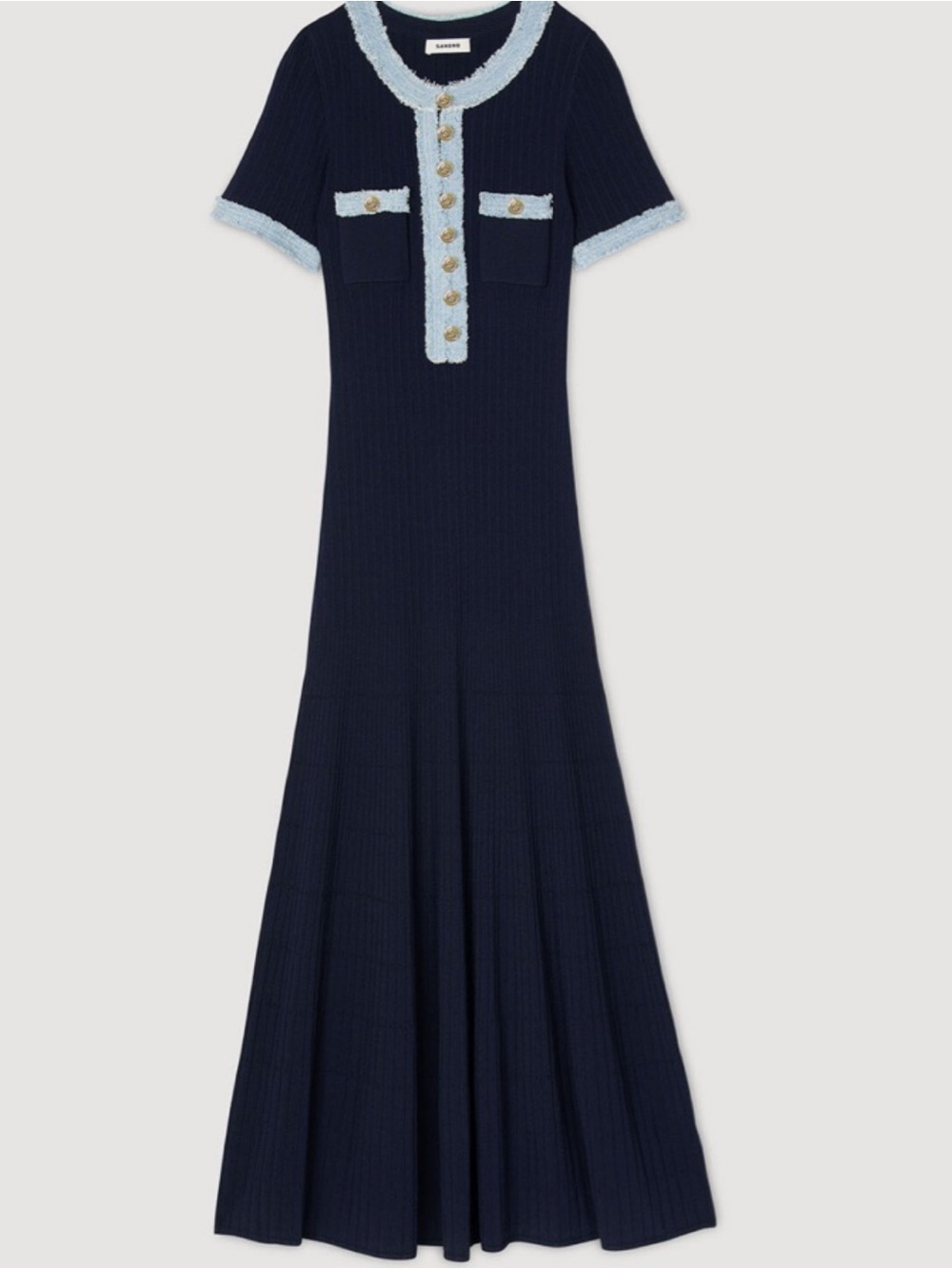 Sandro Navy Knit Dress - Picture 2 of 3